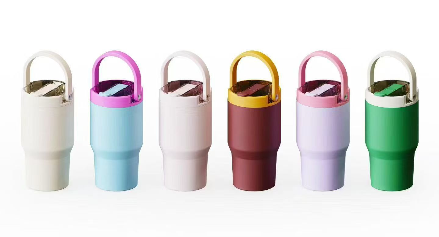 Wholesale custom colorful adventure tumblers with handles for small batch branding